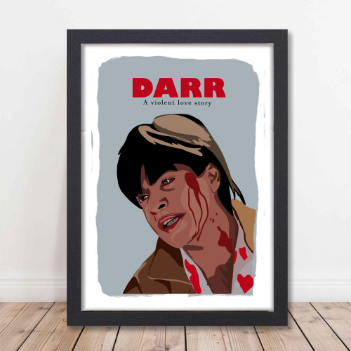 Darr Movie Poster Frame ShahRukh Khan Artwork Framed Posters Bollywood Actor SRK Artwork Canvas Painting Photo Frames for Wall Decor Bedroom Dining Hall Kitchen Restraunt cafe & Office walls decoration, darr movie poster, darr poster, darr srk poster, darr poster hd, srk pathan movie poster, pathan poster, pathan poster hd, pathan poster design,  pathan poster hd wallpaper, srk devdas poster, srk movie poster, srk movie poster hd, shahrukh khan movie poster
