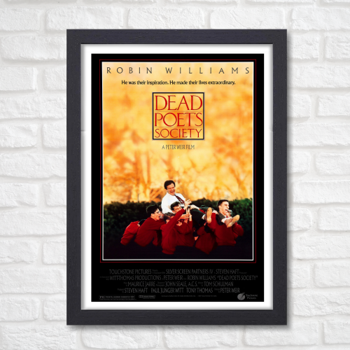 Dead Poets Society Movie Poster Frame Comedy Drama Film Art work Framed Posters Hollywood Movies Canvas Painting Photo Frames for Wall Decor Home Decoration Living Room Bedroom Office Study Room Cafe