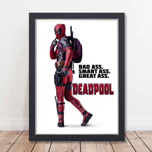 Deadpool Film Poster Frame Avengers Movie Action Comedy Framed Posters Hollywood Movies Art work Canvas Painting Photo Frames for Wall Decor Home Decoration Living Room Bedroom Office Study Room Cafe Restraunt