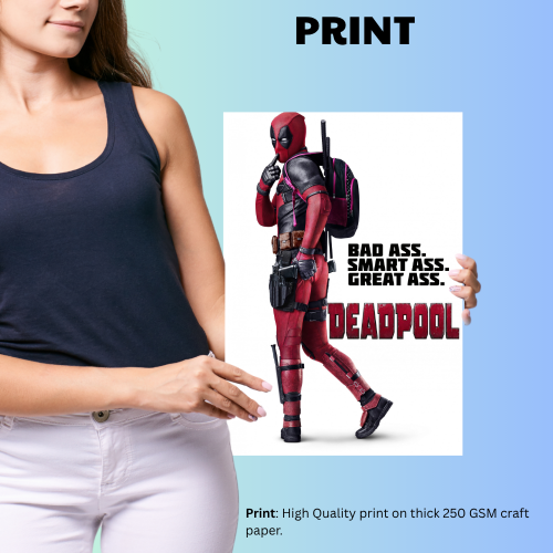 Deadpool Film Poster Frame Avengers Movie Action Comedy Framed Posters Hollywood Movies Art work Canvas Painting Photo Frames for Wall Decor Home Decoration Living Room Bedroom Office Study Room Cafe Restraunt
