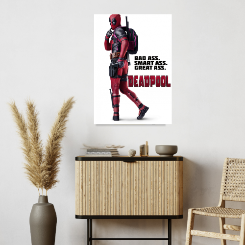 Deadpool Film Poster Frame Avengers Movie Action Comedy Framed Posters Hollywood Movies Art work Canvas Painting Photo Frames for Wall Decor Home Decoration Living Room Bedroom Office Study Room Cafe Restraunt