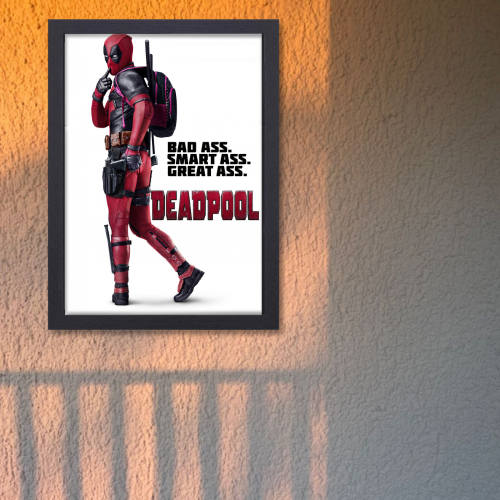 Deadpool Film Poster Frame Avengers Movie Action Comedy Framed Posters Hollywood Movies Art work Canvas Painting Photo Frames for Wall Decor Home Decoration Living Room Bedroom Office Study Room Cafe Restraunt