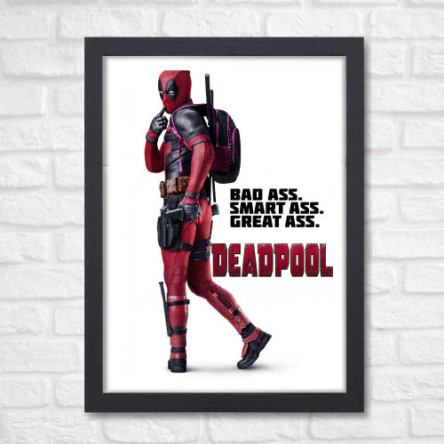 Deadpool Film Poster Frame Avengers Movie Action Comedy Framed Posters Hollywood Movies Art work Canvas Painting Photo Frames for Wall Decor Home Decoration Living Room Bedroom Office Study Room Cafe Restraunt