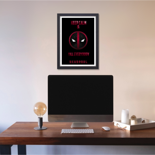 Deadpool Movie Poster Frame Avengers Movies Action Comedy Framed Posters Hollywood Film Art work Canvas Painting Photo Frames for Wall Decor Home Decoration Living Room Bedroom Office Study Room Cafe Restraunt