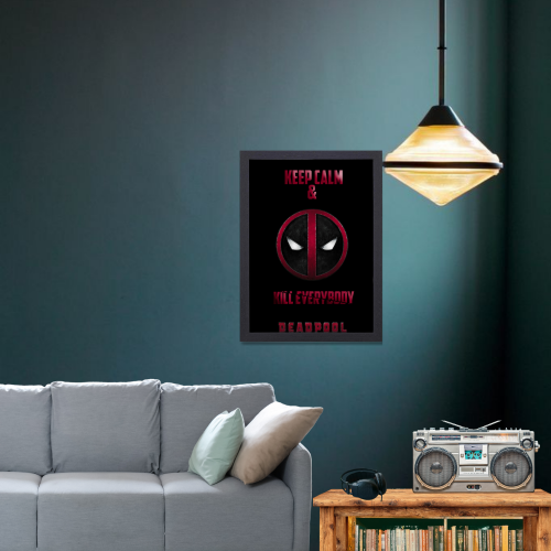 Deadpool Movie Poster Frame Avengers Movies Action Comedy Framed Posters Hollywood Film Art work Canvas Painting Photo Frames for Wall Decor Home Decoration Living Room Bedroom Office Study Room Cafe Restraunt