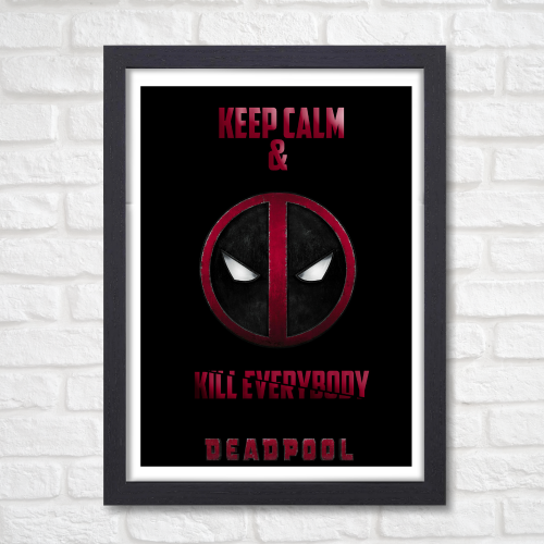 Deadpool Movie Poster Frame Avengers Movies Action Comedy Framed Posters Hollywood Film Art work Canvas Painting Photo Frames for Wall Decor Home Decoration Living Room Bedroom Office Study Room Cafe Restraunt