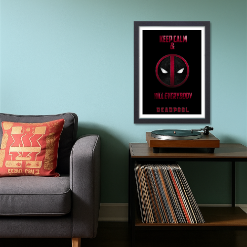 Deadpool Movie Poster Frame Avengers Movies Action Comedy Framed Posters Hollywood Film Art work Canvas Painting Photo Frames for Wall Decor Home Decoration Living Room Bedroom Office Study Room Cafe Restraunt