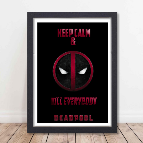 Deadpool Movie Poster Frame Avengers Movies Action Comedy Framed Posters Hollywood Film Art work Canvas Painting Photo Frames for Wall Decor Home Decoration Living Room Bedroom Office Study Room Cafe Restraunt