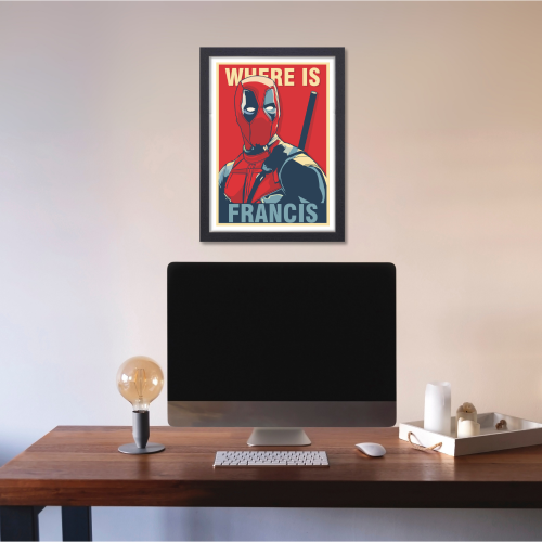 Deadpool Movie Poster Frame Avengers Action Comedy Framed Posters Hollywood Movies Art work Canvas Painting Photo Frames for Wall Decor Home Decoration Living Room Bedroom Office Study Room Cafe Restraunt Art