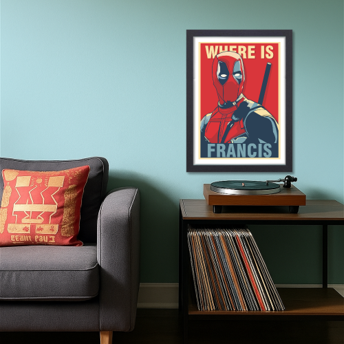 Deadpool Movie Poster Frame Avengers Action Comedy Framed Posters Hollywood Movies Art work Canvas Painting Photo Frames for Wall Decor Home Decoration Living Room Bedroom Office Study Room Cafe Restraunt Art