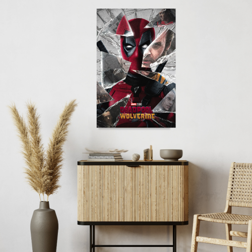 Deadpool & Wolverine Movie Poster Frame Action Comedy Film Artwork Framed Posters Hollywood Thriller Movies Canvas Painting Photo Frames for Wall Decor Living Room Bedroom  Study Room Restraunt Cafe Office & Home Decoration
