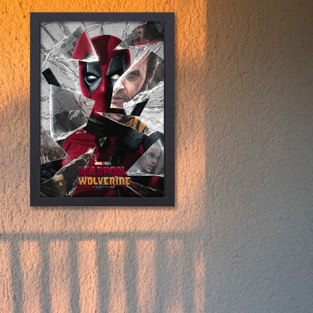 Deadpool & Wolverine Movie Poster Frame Action Comedy Film Artwork Framed Posters Hollywood Thriller Movies Canvas Painting Photo Frames for Wall Decor Living Room Bedroom  Study Room Restraunt Cafe Office & Home Decoration