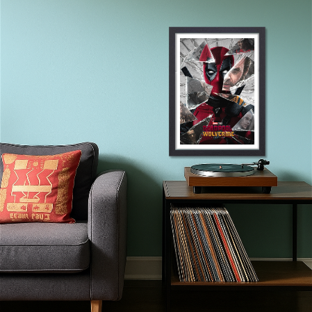 Deadpool & Wolverine Movie Poster Frame Action Comedy Film Artwork Framed Posters Hollywood Thriller Movies Canvas Painting Photo Frames for Wall Decor Living Room Bedroom  Study Room Restraunt Cafe Office & Home Decoration