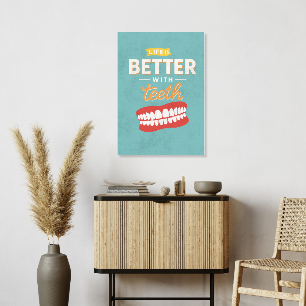 Dentist Funny Quote Wall Frames for Dental Clinic, Photo Frame for Hospital, With Hanging Hook | Teeth Framed poster Pictures for Wall Decoration & Decor