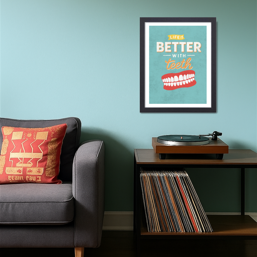 Dentist Funny Quote Wall Frames for Dental Clinic, Photo Frame for Hospital, With Hanging Hook | Teeth Framed poster Pictures for Wall Decoration & Decor