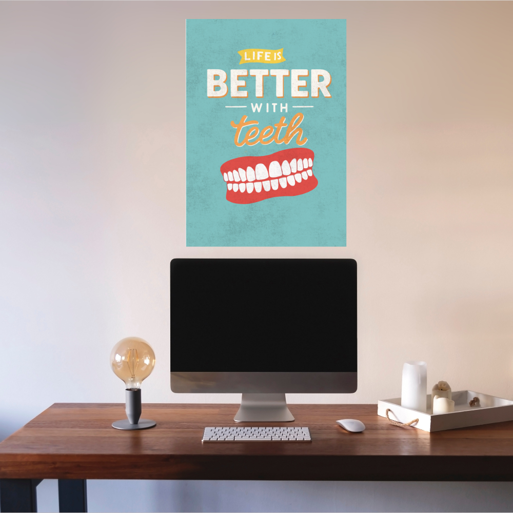 Dentist Funny Quote Wall Frames for Dental Clinic, Photo Frame for Hospital, With Hanging Hook | Teeth Framed poster Pictures for Wall Decoration & Decor