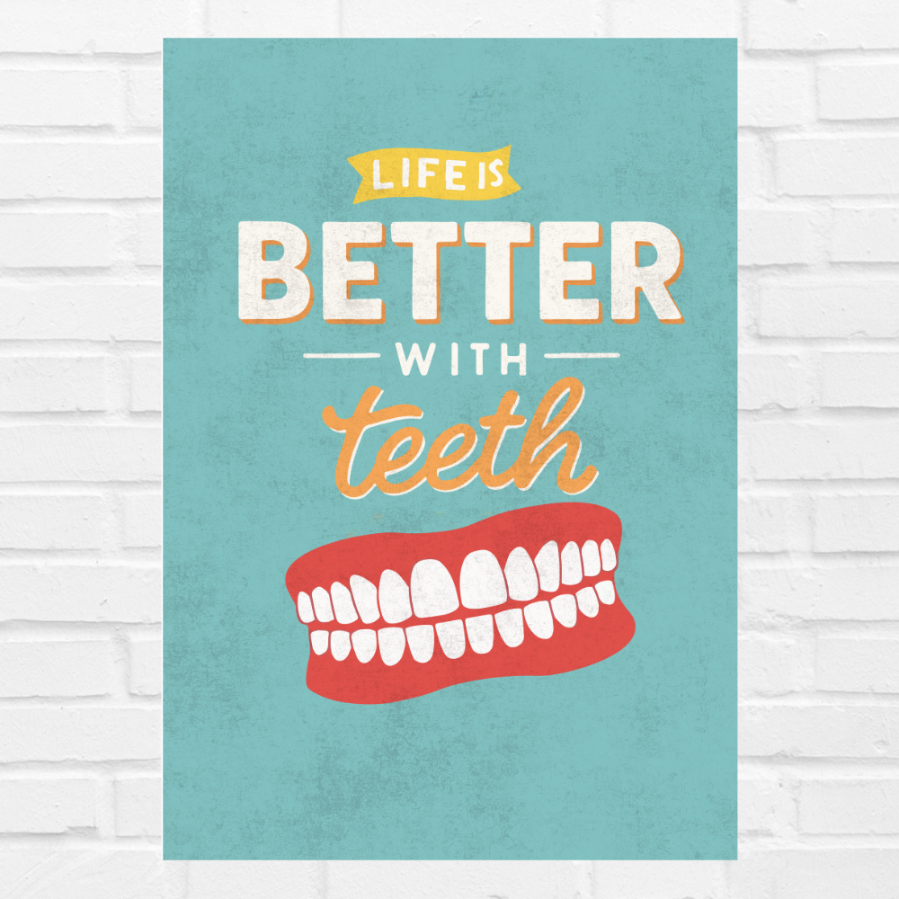 Dentist Funny Quote Wall Frames for Dental Clinic, Photo Frame for Hospital, With Hanging Hook | Teeth Framed poster Pictures for Wall Decoration & Decor