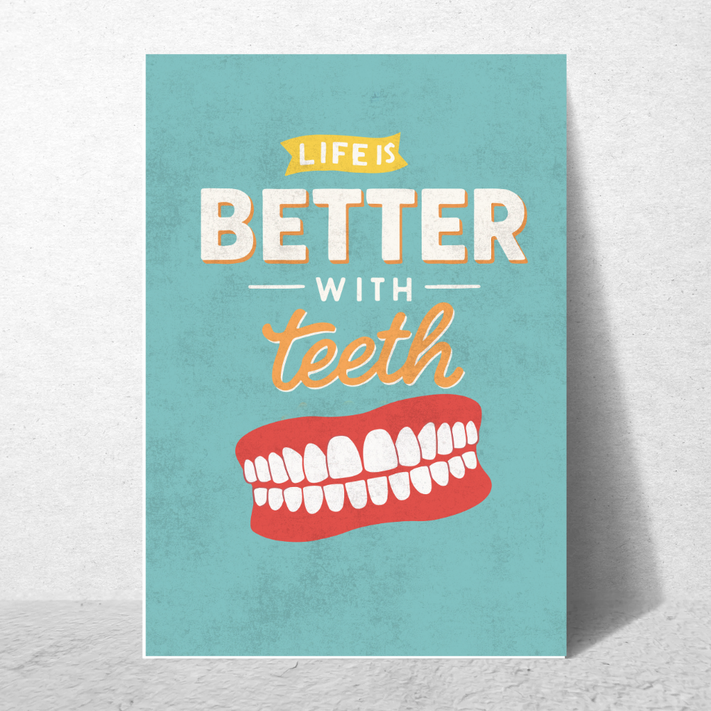 Dentist Funny Quote Wall Frames for Dental Clinic, Photo Frame for Hospital, With Hanging Hook | Teeth Framed poster Pictures for Wall Decoration & Decor