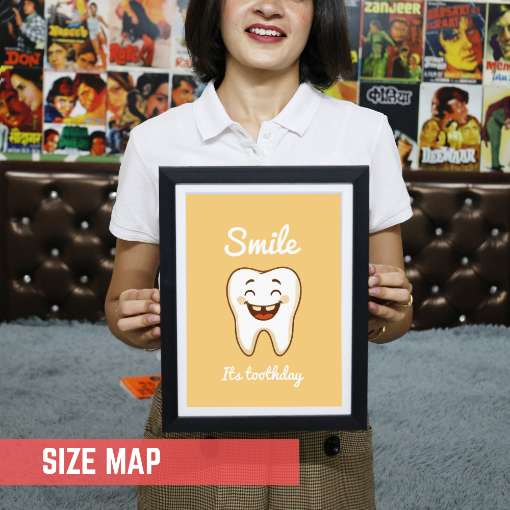 Dentist Funny Quote Wall Frames for Dental Clinic, Photo Frame for Hospital With Hanging Hook | Brush Framed poster Pictures for Wall Decoration