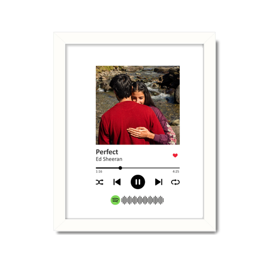 custom spotify frame, personalized song photo frame, spotify music plaque, 10x13 photo frame white, gift for music lover, custom couple song frame, anniversary gift frame, spotify scannable code frame, custom frame with song and picture, music themed personalized frame, couple photo gift, custom song art print, love song photo frame, birthday gift for boyfriend girlfriend.