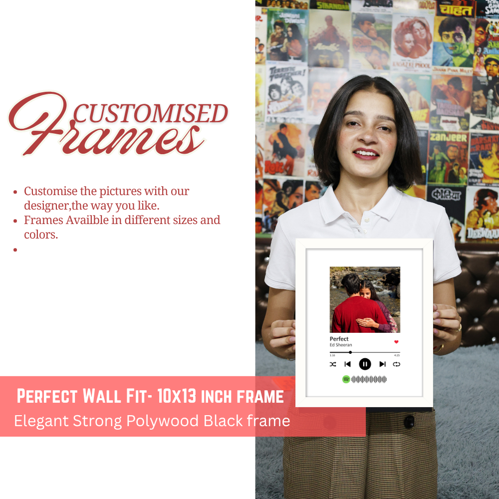 Custom Spotify Song Photo Frame | Personalized 10x13 Inch White Frame