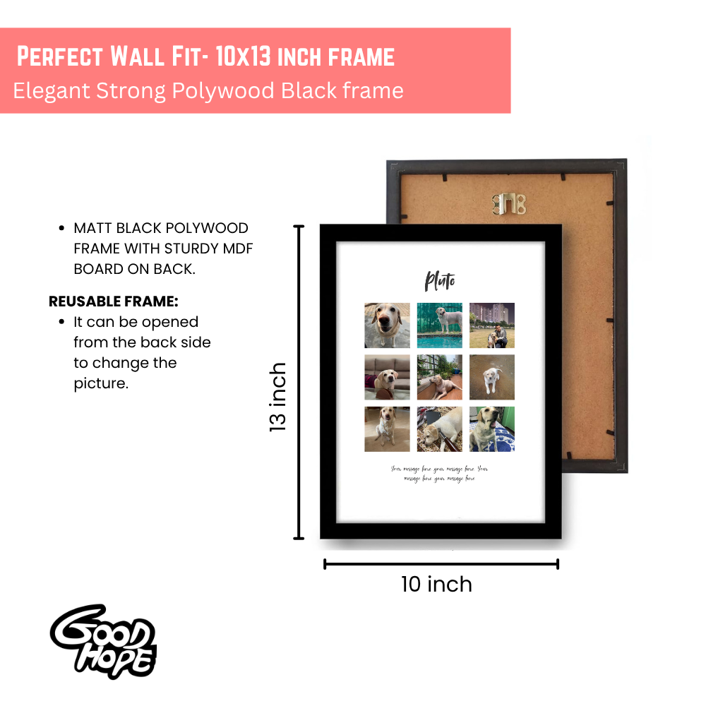 Customized Photo Collage Frame 10x13 Inch – Personalized Frame of Family Couple Friends