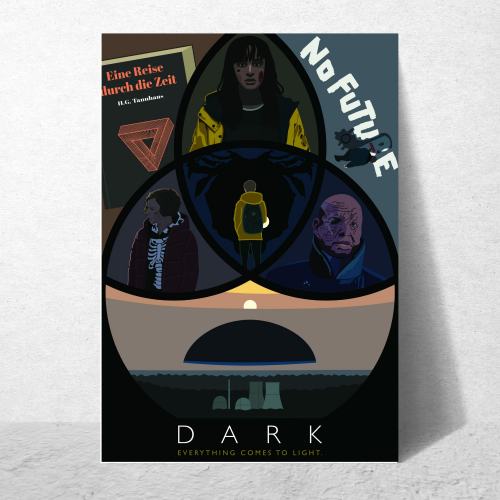 Dark Mystery Series Poster Frame Thriller Action Artwork Framed Posters Hollywood Movies Canvas Painting Photo Frames for Wall Art Decor Home Decoration Living Room Bedroom Office Study Room Cafe