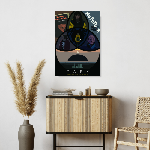 Dark Mystery Series Poster Frame Thriller Action Artwork Framed Posters Hollywood Movies Canvas Painting Photo Frames for Wall Art Decor Home Decoration Living Room Bedroom Office Study Room Cafe
