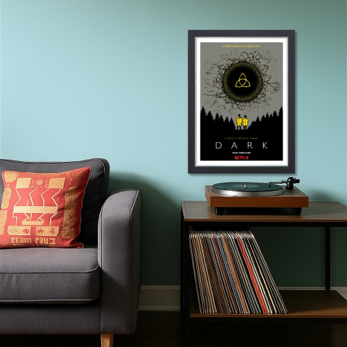 Dark Mystery Series Poster Frame Thriller Action Artwork Framed Posters Hollywood Movies Canvas Painting Photo Frames for Wall Decor Home Decoration Living Room Bedroom Office Study Room Cafe