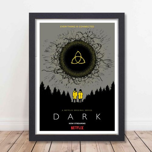 Dark Mystery Series Poster Frame Thriller Action Artwork Framed Posters Hollywood Movies Canvas Painting Photo Frames for Wall Decor Home Decoration Living Room Bedroom Office Study Room Cafe