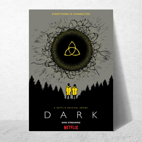 Dark Mystery Series Poster Frame Thriller Action Artwork Framed Posters Hollywood Movies Canvas Painting Photo Frames for Wall Decor Home Decoration Living Room Bedroom Office Study Room Cafe