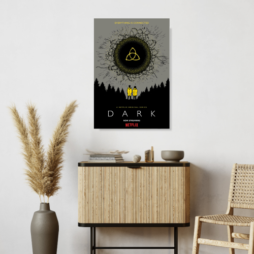 Dark Mystery Series Poster Frame Thriller Action Artwork Framed Posters Hollywood Movies Canvas Painting Photo Frames for Wall Decor Home Decoration Living Room Bedroom Office Study Room Cafe