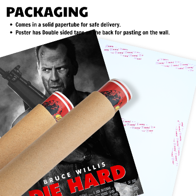 Die Hard Movie Poster Frame Action Thriller Film Framed Posters Hollywood Movies Artwork Canvas Painting Photo Frames for Wall Art Decor Home Decoration Living Room Bedroom Office Study Room Cafe Restraunt