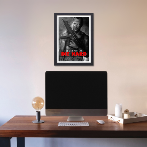 Die Hard Movie Poster Frame Action Thriller Film Framed Posters Hollywood Movies Artwork Canvas Painting Photo Frames for Wall Art Decor Home Decoration Living Room Bedroom Office Study Room Cafe Restraunt