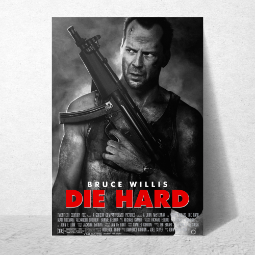 Die Hard Movie Poster Frame Action Thriller Film Framed Posters Hollywood Movies Artwork Canvas Painting Photo Frames for Wall Art Decor Home Decoration Living Room Bedroom Office Study Room Cafe Restraunt