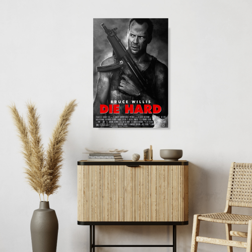 Die Hard Movie Poster Frame Action Thriller Film Framed Posters Hollywood Movies Artwork Canvas Painting Photo Frames for Wall Art Decor Home Decoration Living Room Bedroom Office Study Room Cafe Restraunt