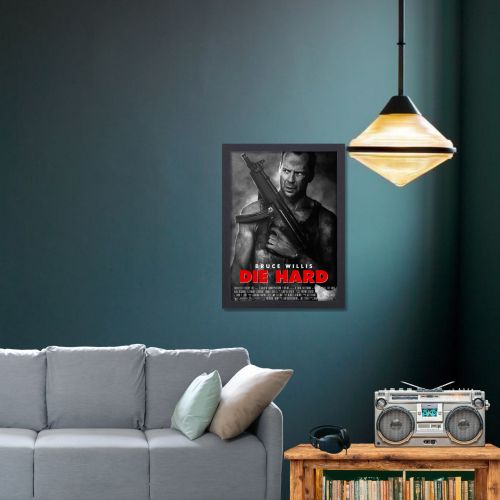 Die Hard Movie Poster Frame Action Thriller Film Framed Posters Hollywood Movies Artwork Canvas Painting Photo Frames for Wall Art Decor Home Decoration Living Room Bedroom Office Study Room Cafe Restraunt