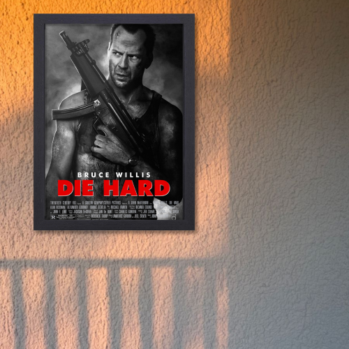 Die Hard Movie Poster Frame Action Thriller Film Framed Posters Hollywood Movies Artwork Canvas Painting Photo Frames for Wall Art Decor Home Decoration Living Room Bedroom Office Study Room Cafe Restraunt