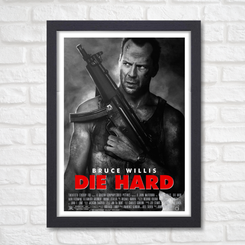Die Hard Movie Poster Frame Action Thriller Film Framed Posters Hollywood Movies Artwork Canvas Painting Photo Frames for Wall Art Decor Home Decoration Living Room Bedroom Office Study Room Cafe Restraunt