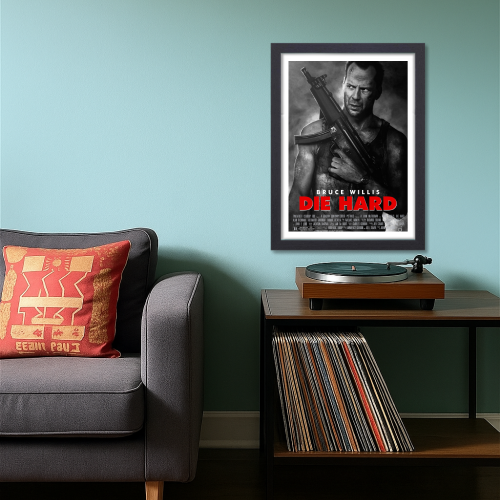 Die Hard Movie Poster Frame Action Thriller Film Framed Posters Hollywood Movies Artwork Canvas Painting Photo Frames for Wall Art Decor Home Decoration Living Room Bedroom Office Study Room Cafe Restraunt