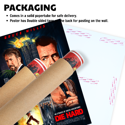 Die Hard Movie Poster Frame Action Thriller Film Framed Posters Hollywood Movies Artwork Canvas Painting Photo Frames for Wall Decor Home Decoration Living Room Bedroom Office Study Room Cafe Restraunt