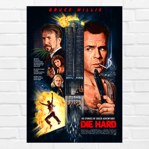 Die Hard Movie Poster Frame Action Thriller Film Framed Posters Hollywood Movies Artwork Canvas Painting Photo Frames for Wall Decor Home Decoration Living Room Bedroom Office Study Room Cafe Restraunt, die hard poster, die hard poster hd, die hard poster original, die hard poster art, die hard poster imdb, die hard poster font, die hard poster 911, die hard movie poster, die hard movie poster original, die hard movie poster 4k, die hard movie poster hd, die hard movie poster imdb, die hard movie posters