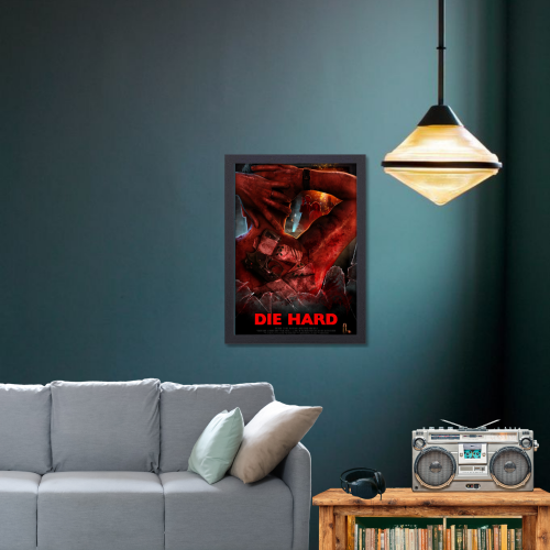 Die Hard Movie Poster Frame Action Thriller Film Framed Posters Hollywood Movies Artwork Canvas Painting Photo Frames for Wall Decor Home Art Decoration Living Room Bedroom Office Study Room Cafe Restraunt