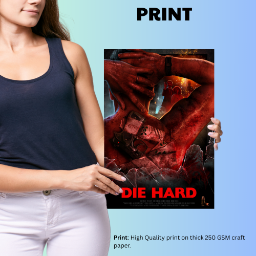 Die Hard Movie Poster Frame Action Thriller Film Framed Posters Hollywood Movies Artwork Canvas Painting Photo Frames for Wall Decor Home Art Decoration Living Room Bedroom Office Study Room Cafe Restraunt