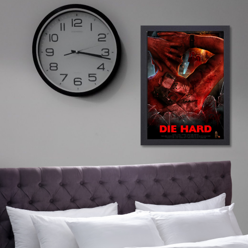 Die Hard Movie Poster Frame Action Thriller Film Framed Posters Hollywood Movies Artwork Canvas Painting Photo Frames for Wall Decor Home Art Decoration Living Room Bedroom Office Study Room Cafe Restraunt