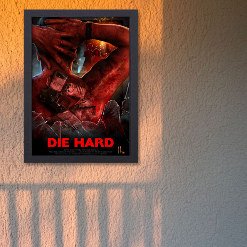 Die Hard Movie Poster Frame Action Thriller Film Framed Posters Hollywood Movies Artwork Canvas Painting Photo Frames for Wall Decor Home Art Decoration Living Room Bedroom Office Study Room Cafe Restraunt