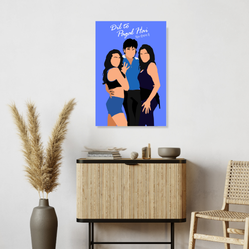Dil Tou Pagal Hai Shahrukh Khan Movie Poster Frame Bollywood Movies Framed Posters Dialogues Quotes Artwork Canvas Paintings Photo Frames For Wall Decor Bedroom Living Room Decoration Home Office Cafe Restraunt, dil to pagal hai poster, dil to pagal hai poster hd, dil to pagal hai movie Poster, dil to pagal hai movie poster hd, dil to pagal hai film poster, dil to pagal hai movie posters, dil to pagal hai poster framed, srk movie poster, srk movie poster hd, shahrukh khan movie poster, srk king movie poster