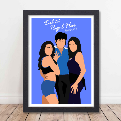 Dil Tou Pagal Hai Shahrukh Khan Movie Poster Frame Bollywood Movies Framed Posters Dialogues Quotes Artwork Canvas Paintings Photo Frames For Wall Decor Bedroom Living Room Decoration Home Office Cafe Restraunt, dil to pagal hai poster, dil to pagal hai poster hd, dil to pagal hai movie Poster, dil to pagal hai movie poster hd, dil to pagal hai film poster, dil to pagal hai movie posters, dil to pagal hai poster framed, srk movie poster, srk movie poster hd, shahrukh khan movie poster, srk king movie poster