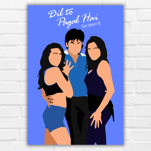 Dil Tou Pagal Hai Shahrukh Khan Movie Poster Frame Bollywood Movies Framed Posters Dialogues Quotes Artwork Canvas Paintings Photo Frames For Wall Decor Bedroom Living Room Decoration Home Office Cafe Restraunt, dil to pagal hai poster, dil to pagal hai poster hd, dil to pagal hai movie Poster, dil to pagal hai movie poster hd, dil to pagal hai film poster, dil to pagal hai movie posters, dil to pagal hai poster framed, srk movie poster, srk movie poster hd, shahrukh khan movie poster, srk king movie poster