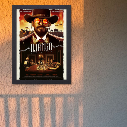 Django Unchained Movie Poster Frame Western Action Film Artwork Framed Posters Hollwood Movies Canvas Painting Photo Frames For Wall Decor Living Room Bedroom  Study Room Restraunt Cafe Office & Home Decoration
